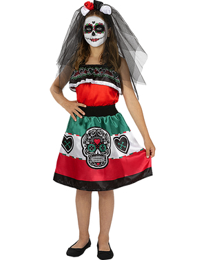 Dia de los Muertos kostum za deklice
