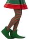 Red and Green Striped Elf Tights for Women
