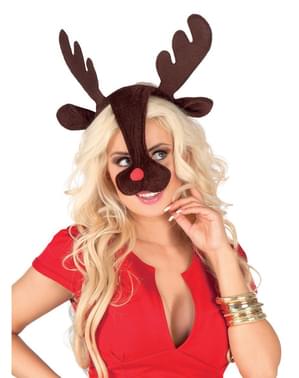 Hoorns en neus van rendier Rudolph voor vrouw