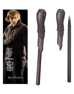 Ron Wemel Toverstaf Pen en Bladwijzer Set - Harry Potter