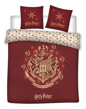 Husa de plapumă dublă Hogwarts maro  - Harry Potter