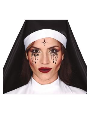 מדבקות פנים יהלומים של נזירה