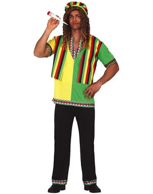 Adults Jamaican Costume Kit Bob Marley Caribbean Mens Fancy Dress ...