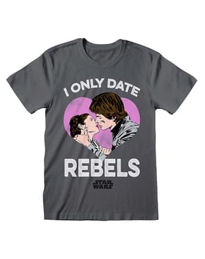 t-shirt Han Solo och Leia för vuxen - Star Wars