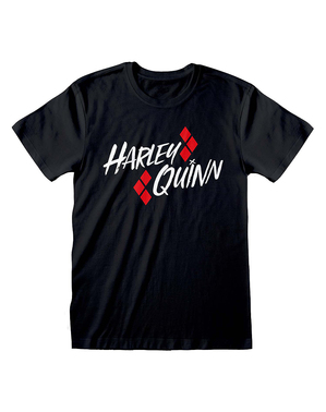 t-shirt Harley Quinn logga för vuxen