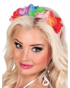 Diadema de flores havaiana para adulto