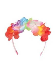 Diadema de flores havaiana para adulto