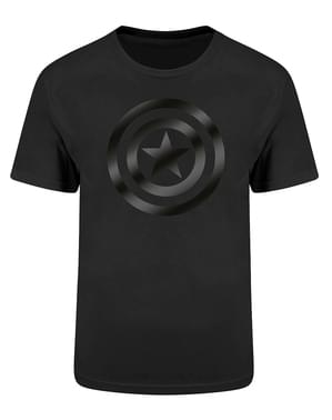 Czarna koszulka Logo Kapitan Ameryka dla dorosłych - Marvel