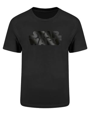 T-shirt de Star Wars logo preta para adulto