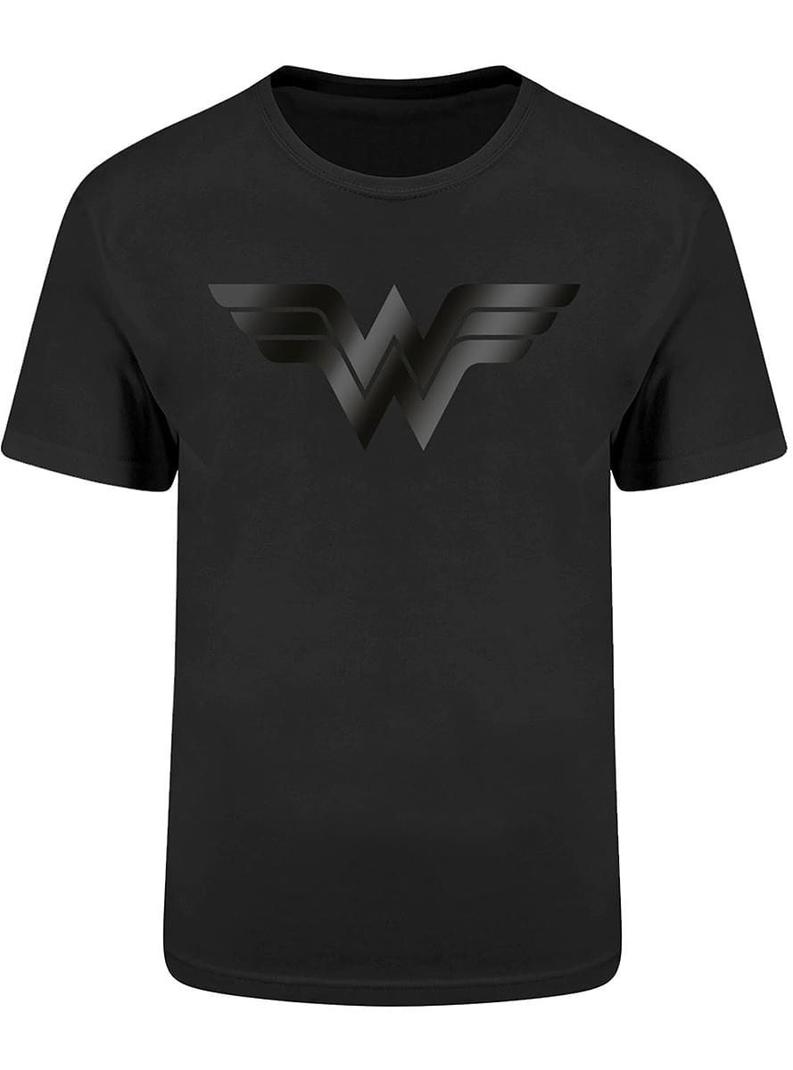 Črna majica z logotipom Wonder Woman za odrasle
