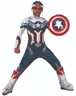 Deluxe Captain America Kostyme til Gutter - The Falcon og The Winter Soldier