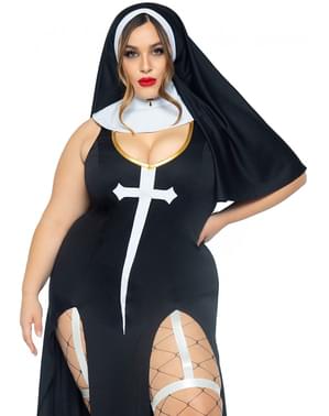 Fato de freira sexy para mulher tamanho grande