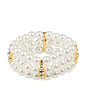 Moteriška baltoji perlų apyrankė