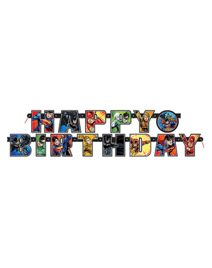 ”Happy Birthday” Justice League -Lippu (2 m)