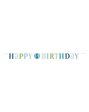 Festone primo compleanno azzurro - Blue Dots 1st Birthday