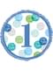Ballon aluminium (46 cm) bleu premier anniversaire - Blue Dots 1st Birthday
