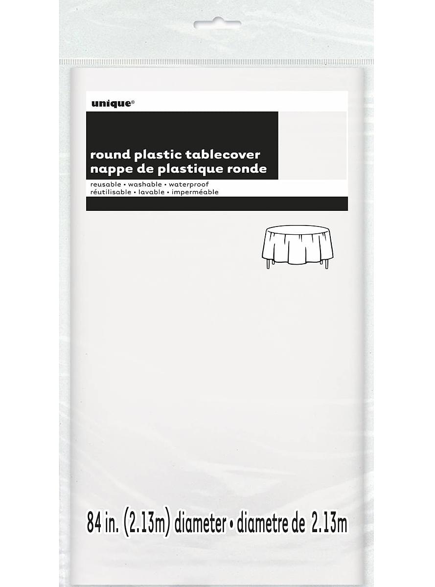 Biely okrúhly obrus - Základná farba