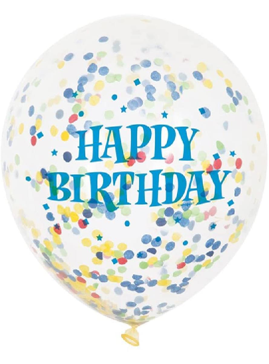 6 rikkal ny täispuhutavad konfeti (30 cm)