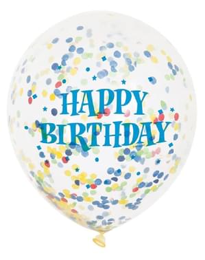 Balony lateksowe z konfetti x6 (30cm)