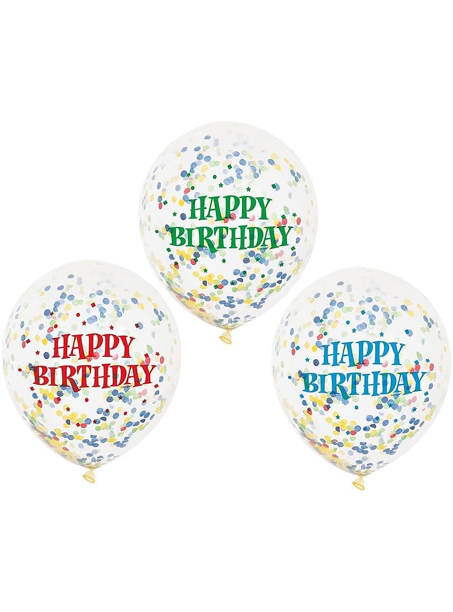 6 balão de látex com confete (30 cm)