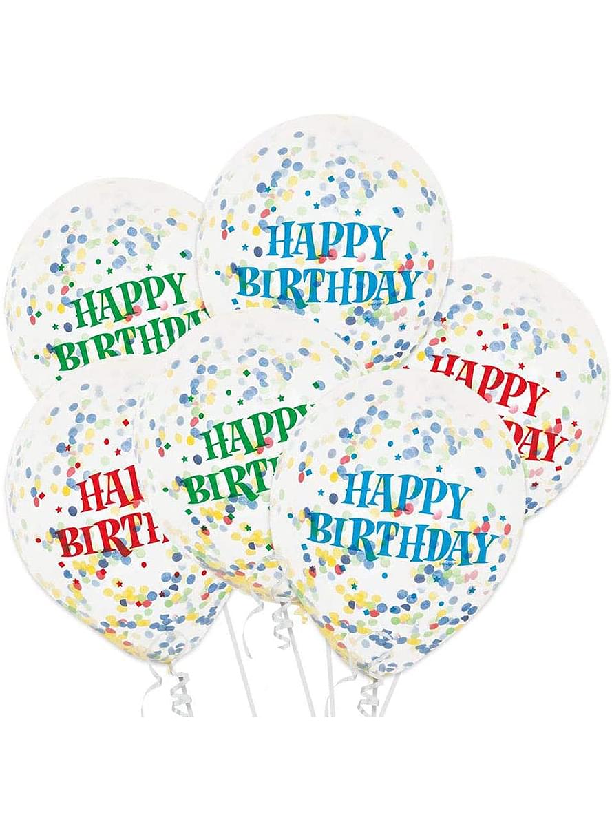 Balony lateksowe z konfetti x6 (30cm)