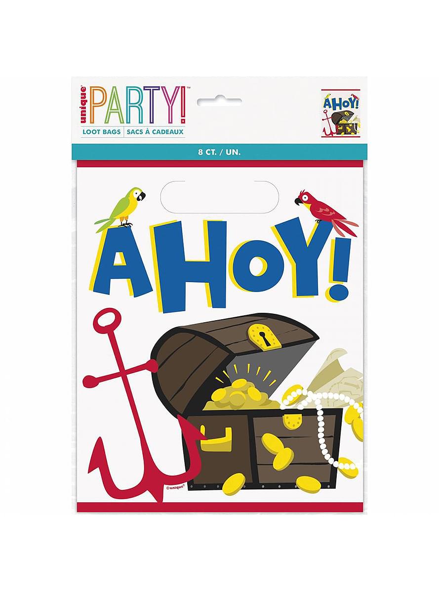 8 vrečke s sladkarijami za pirati - Ahoy Pirate