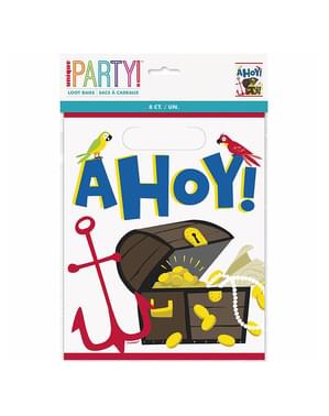 8 Pirate Party Bags - Ahoy Pirate
