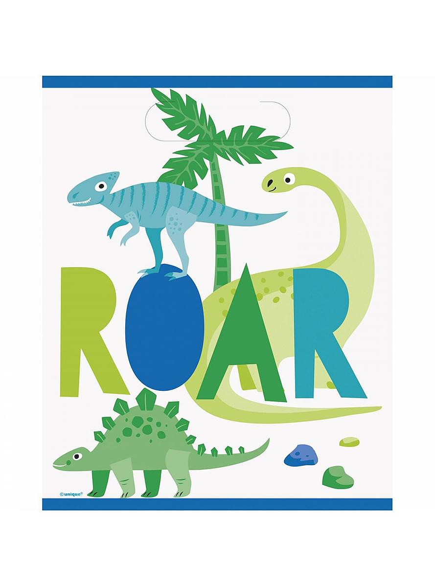 8 vrećica slatkiša dinosaura - Plavi i zeleni dinosaur
