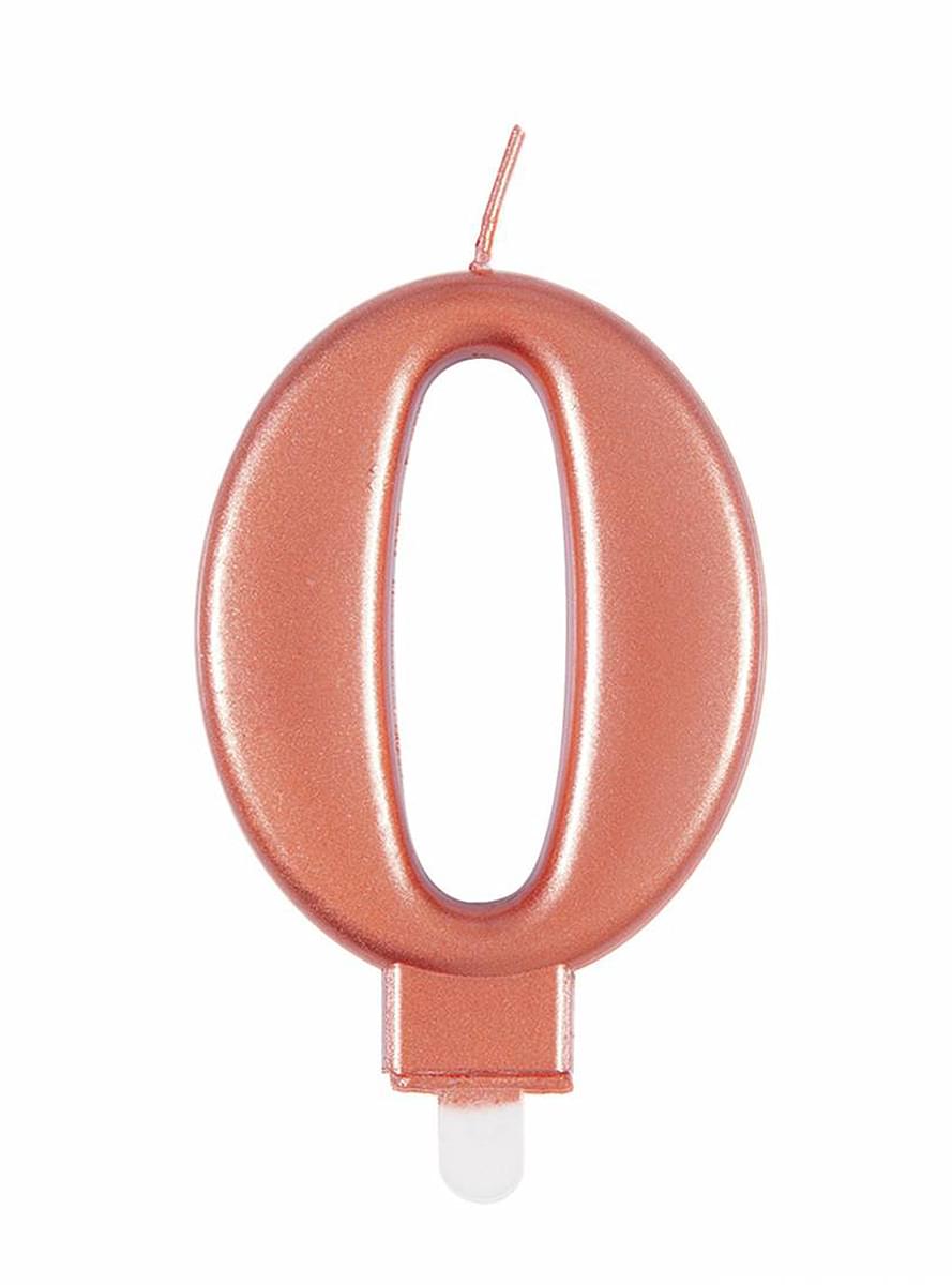 Ruusukultainen syntymäpäiväkynttilä numero 0