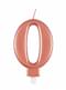 Rose Gold Birthday Candle Number 0