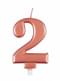 Gimtadienio žvakė aukso rožinė numeris 2