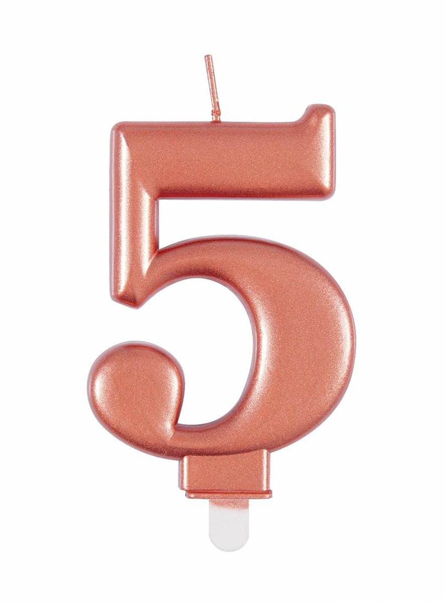 Rose Gold Birthday Candle Number 5