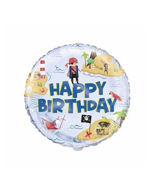 Happy Birthday - Ahoy Pirate fólia léggömb (46 cm)