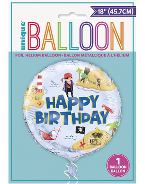 Ballon aluminium (46 cm) Happy Birthday - Ahoy Pirate