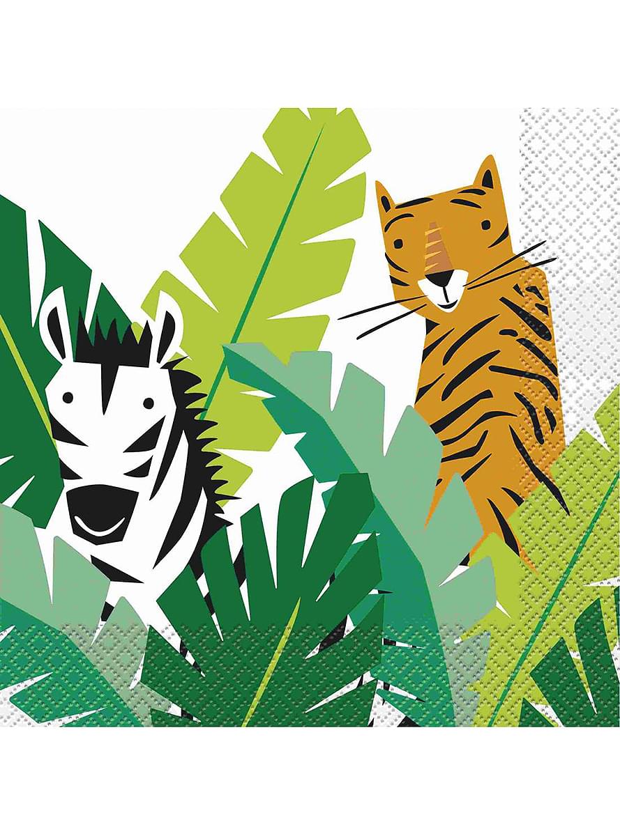 16 servetter med djur (33x33cm) - Animal Safari