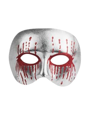 Adult's Bloody Silver Half Mask