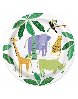 8 platos de animales (23 cm) - Animal Safari