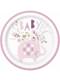 8 talířů baby shower růžový slon (23 cm) - Pink Floral Elephant