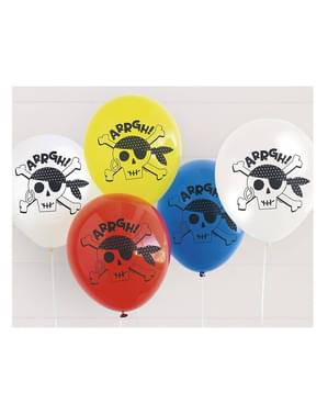 8 Piraten Luftballons aus Latex (31 cm) - Ahoy Pirate