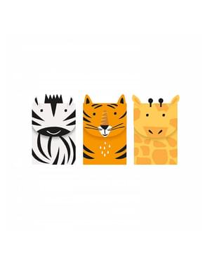 3 party tašky se zvířátky - Animal Safari