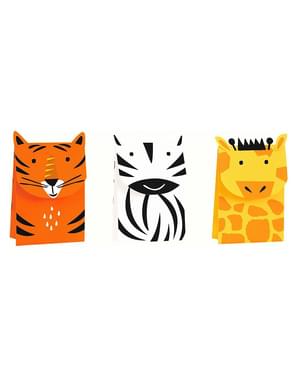 3 sacos de doces de animais - Animal Safari
