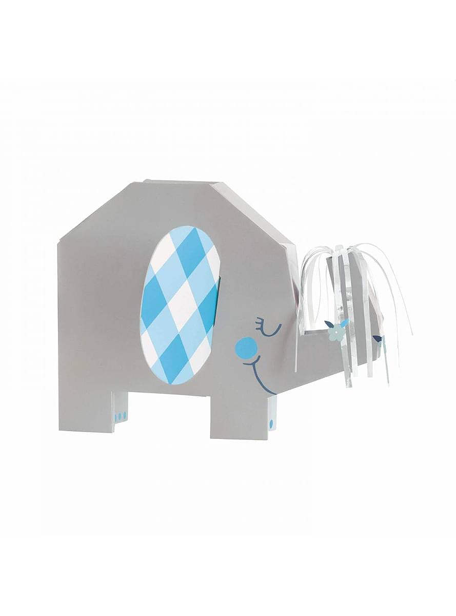 Stroik na stół Niebieski Słoń Baby Shower - Blue Floral Elephant