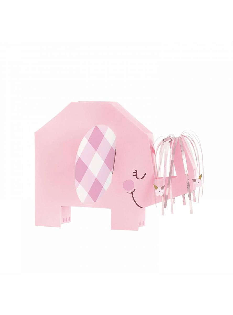Bordsdekoration elefant rosa baby Shower - Pink Floral Elephant