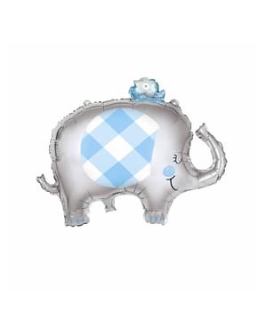 Balon od folije Blue Elephant Baby Shower (74 cm) - Plavi cvjetni slon