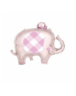 Balon foliowy Różowy Słoń Baby Shower (74cm) - Pink Floral Elephant