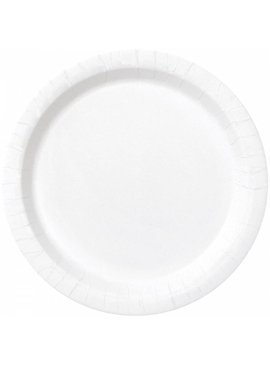 8 Small White Plates (18 cm) - Basic Colours Line