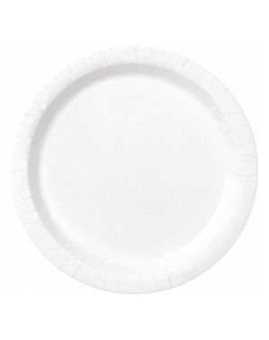 8 malých bílých talířků (18 cm) - Basic Colours Line