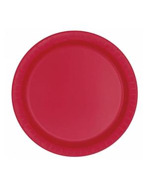 8 petites assiettes rouges (18 cm) - Gamme couleur unie