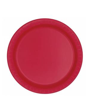 8 platos pequeños rojos (18 cm) - Línea Colores Básicos