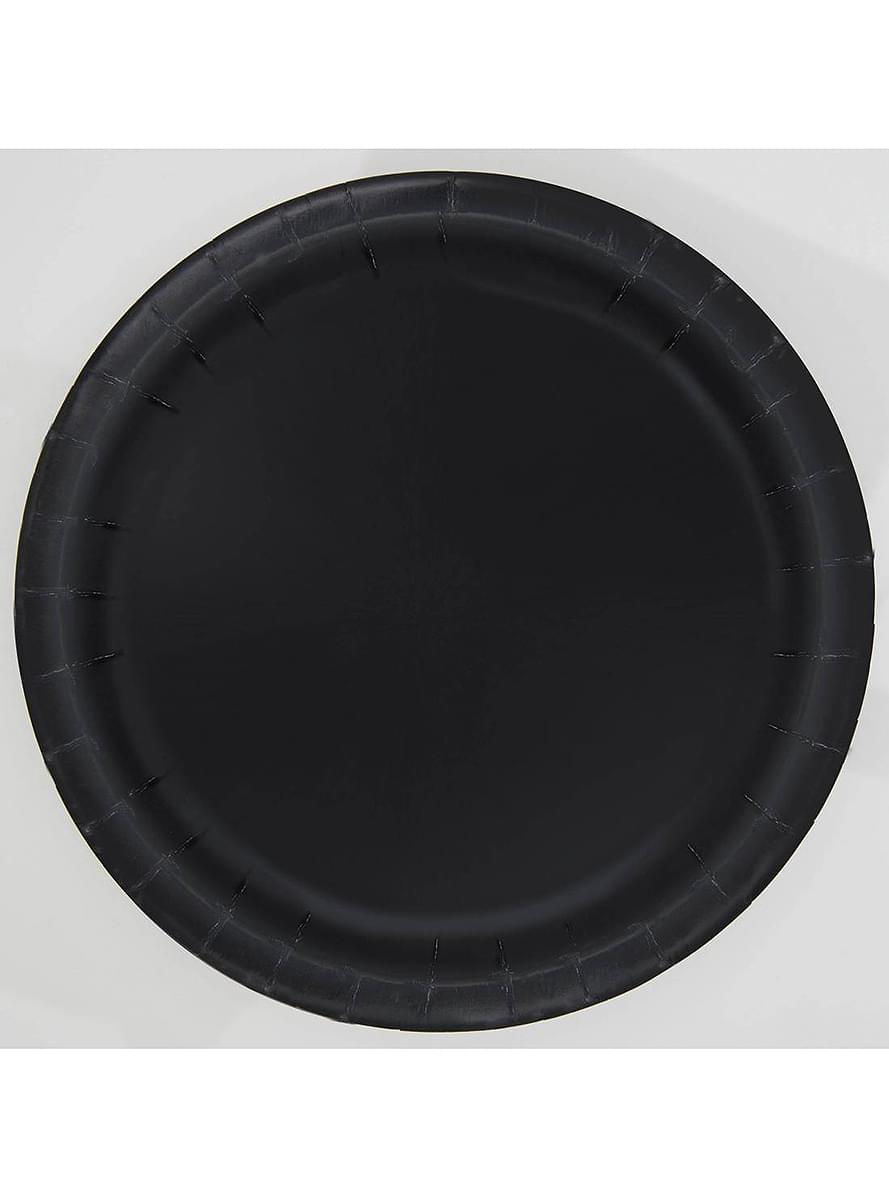 8 piatti piccoli neri (18 cm) - Linea Colori Basic